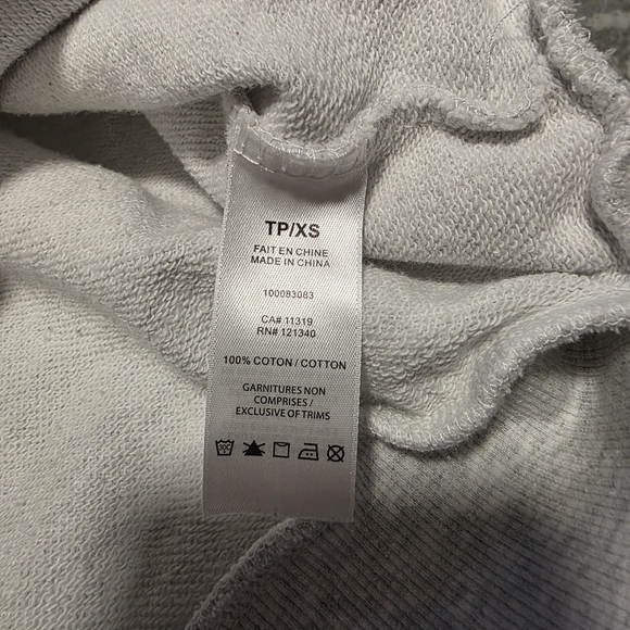 Garage Light Gray Cropped Off Shoulder Sweatshirt - Picture 6 of 6